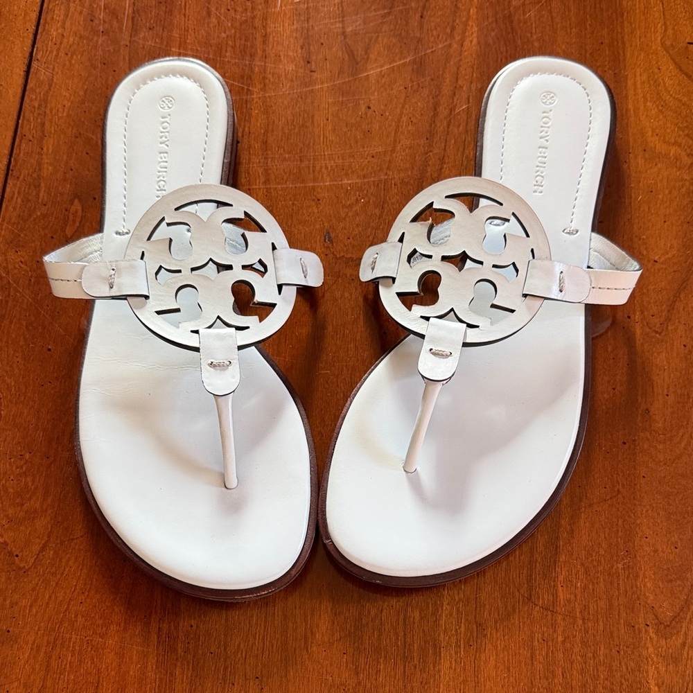 Tory Burch White Leather Sandals